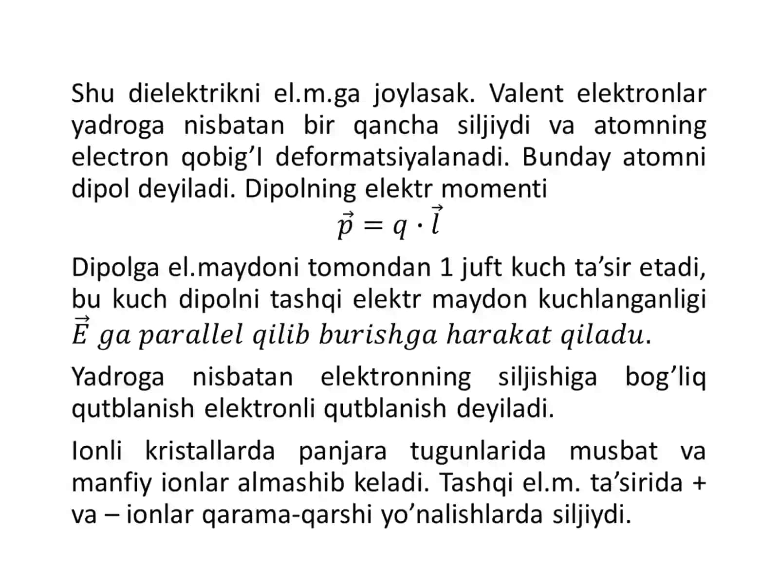 FAN: Y/O’ VA DIEL FIZIKASI MA’RUZA N7 3