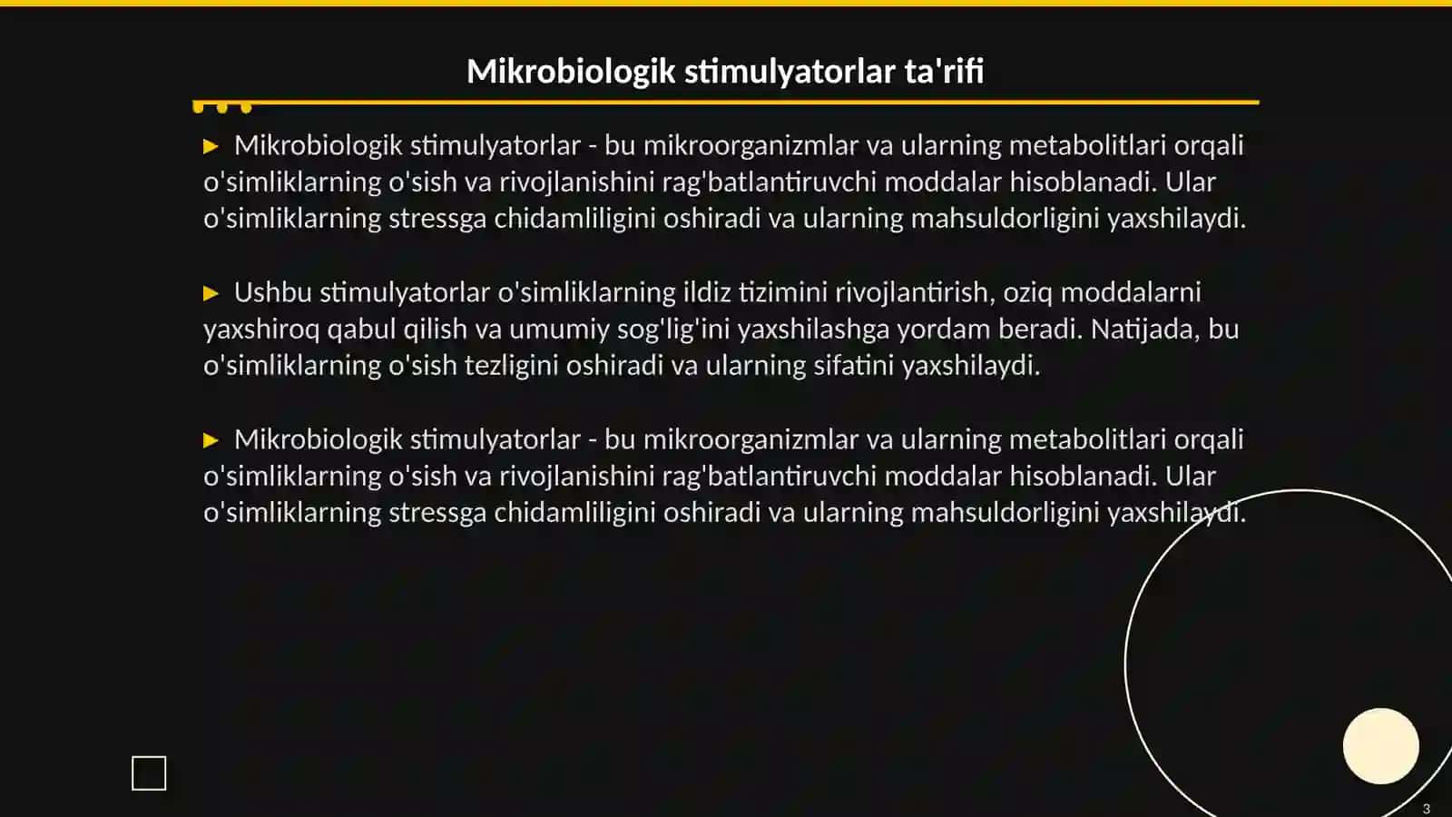 Mikrobiologik stimulyatorlar asosida biopreparatlar tayyorlash texnologiyasi 3