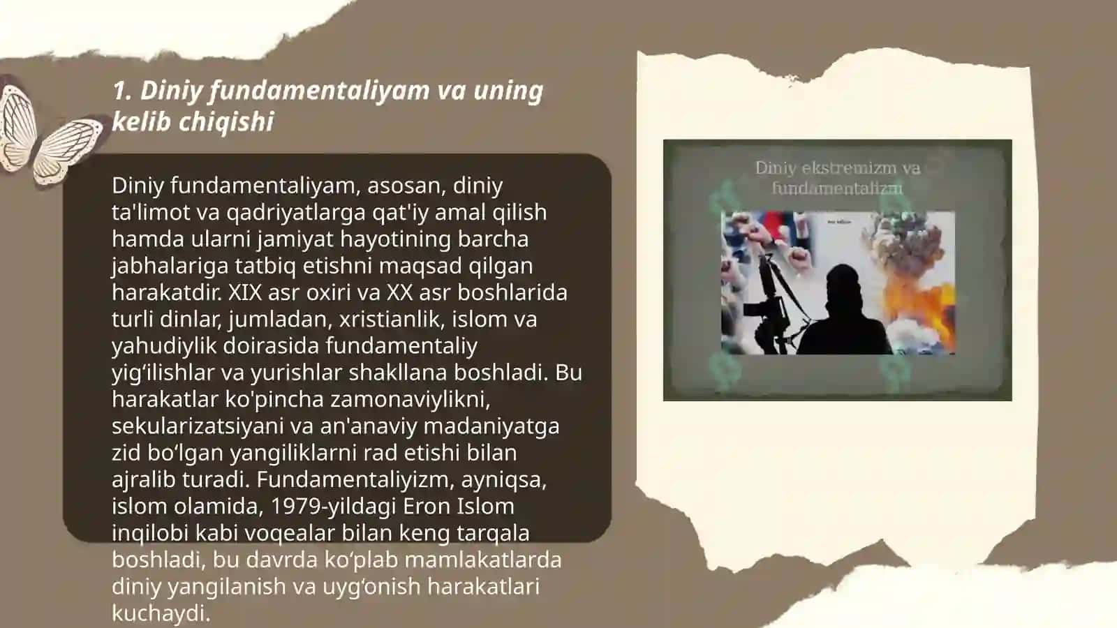 Diniy fundamentalizm ekstremizm radikalizm va terrorizmning tarixi va yoʻnalishlari 3