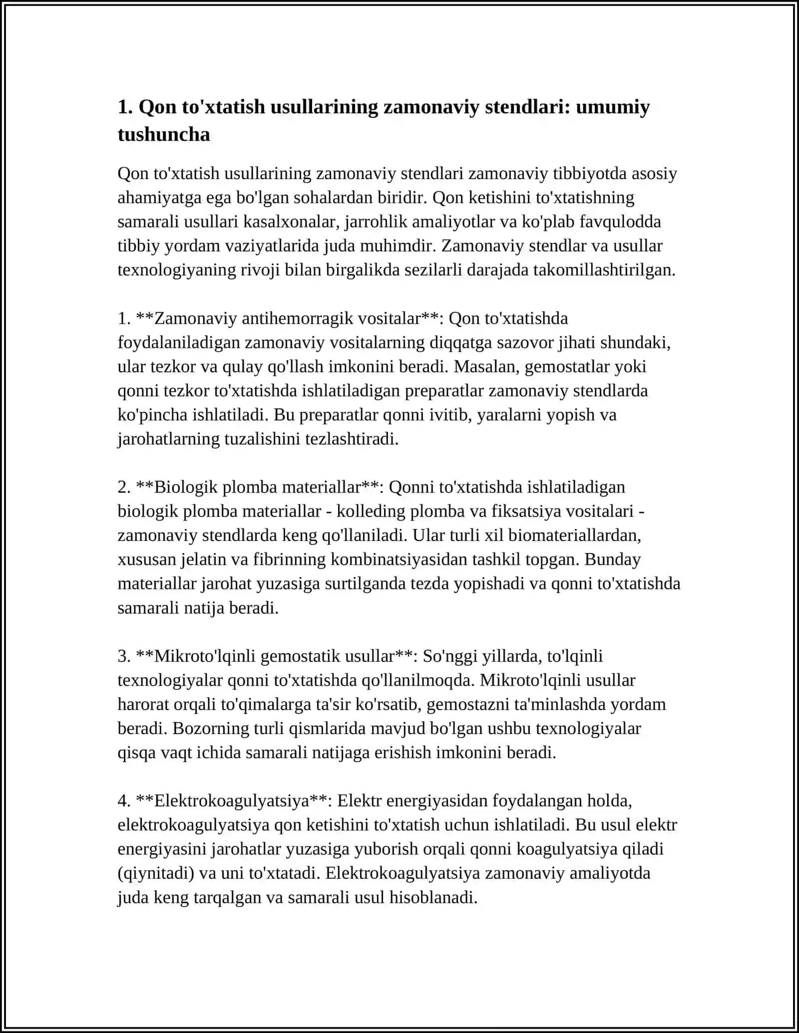 QON TOʻXTATISH USULLARIDA ZAMONAVIY STENDLARDAN FOYDALANISH 3