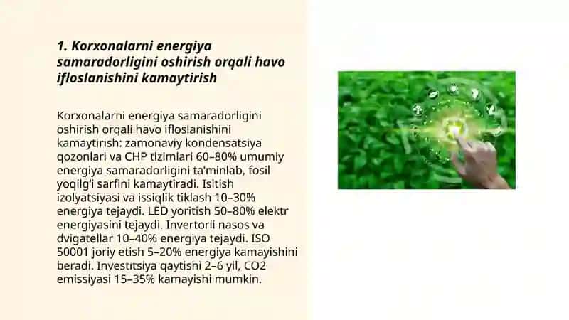 Korxonalarni energiya samaradorligini oshirish 3