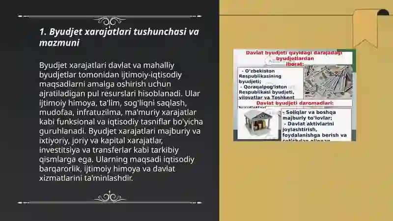 Byudjet xarajatlari va ularning turlari. 3