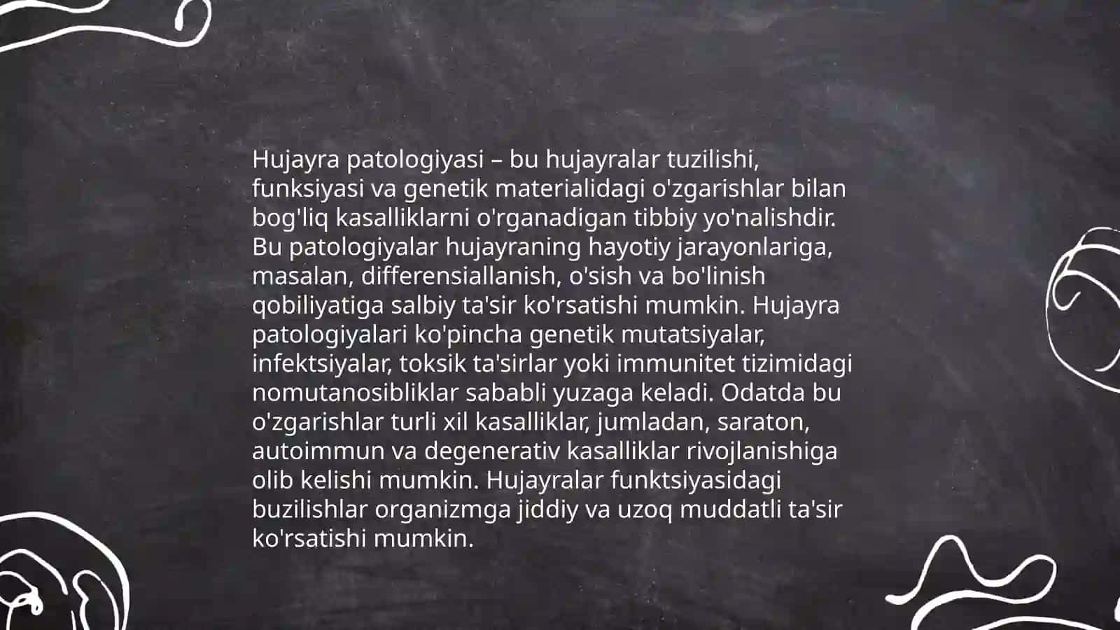 Hujayra patalogiyasi va uning kelib chiqish sabablari 3