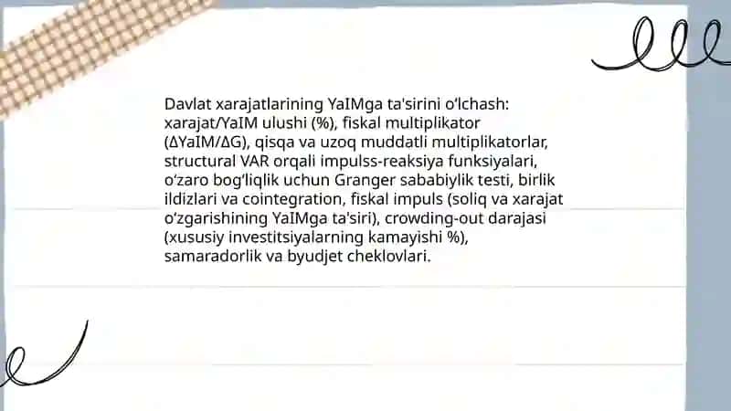 Davlatning iqtisodiyotdagi rolini miqdoriy baholash 3