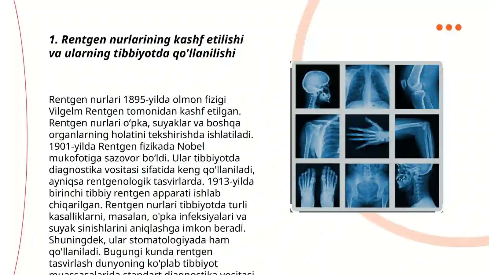 Rentgen nurlarini oʻrganish tarixi 3