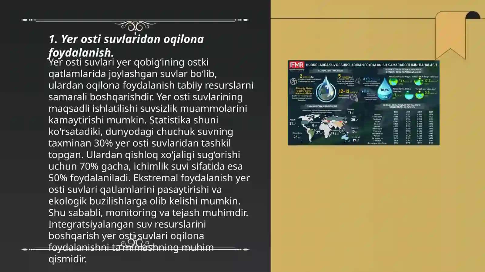 Yer osti suvlaridan oqilona foydalanish 3