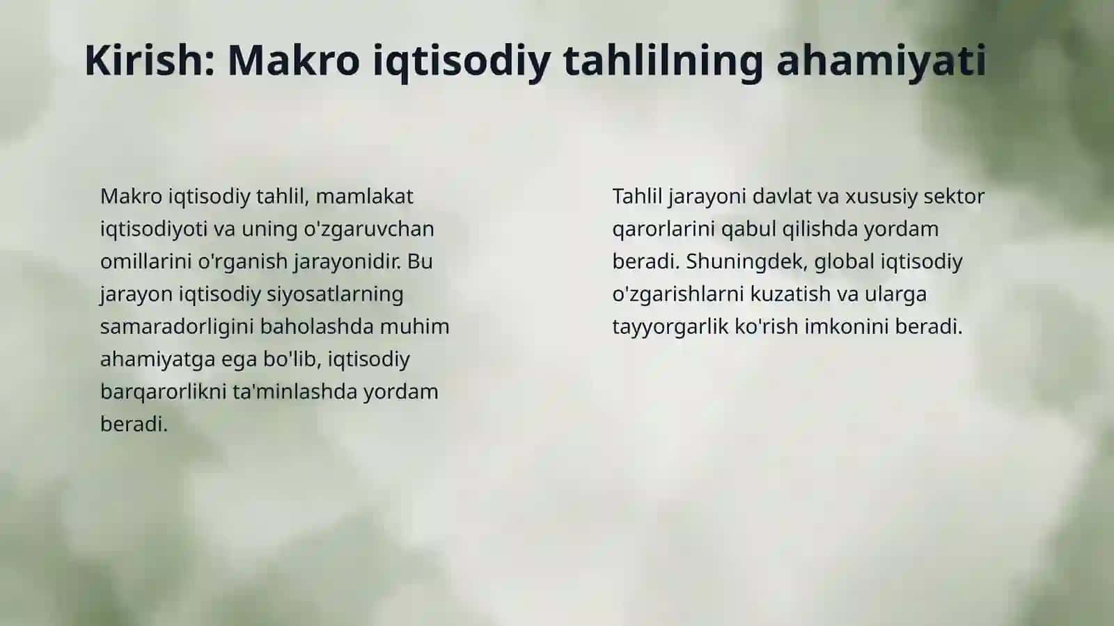 Makro iqtisodiy tahlilni  amalga oshirishdagi muamamolari 3