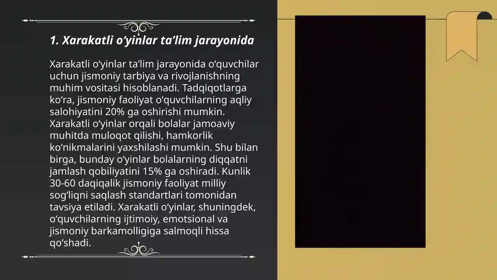 Xarakatli oʻyinlarni darsni asosiy qismida mos xolda tanlash 3