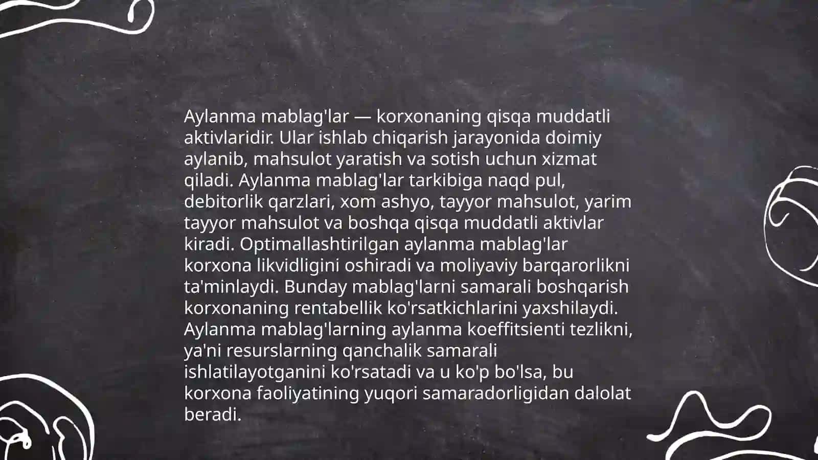Aylanma mablaģlarni meyorlashtirish 3
