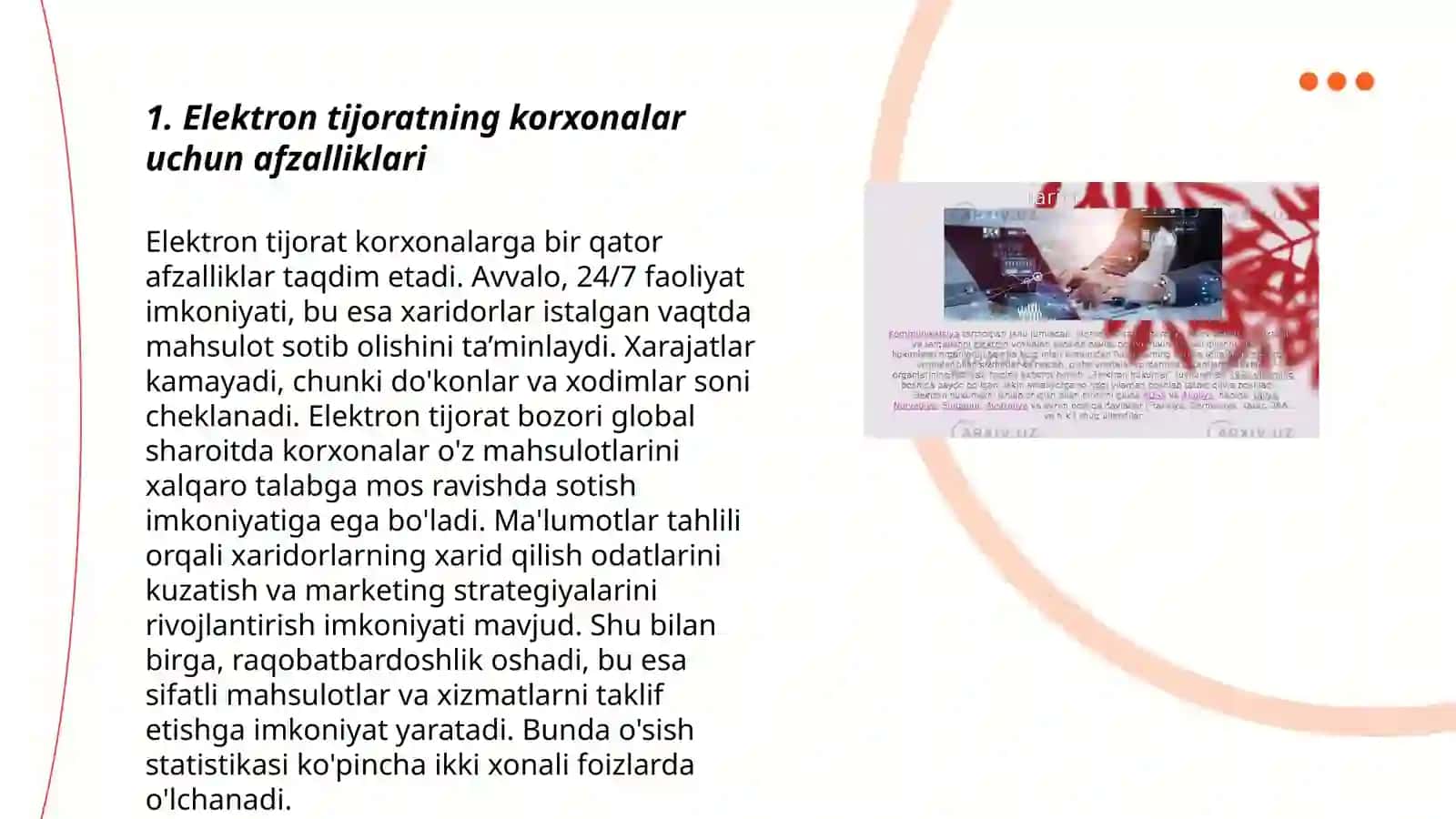 Korxonalar faoliyatida elektron biznesdan foydalanish 3