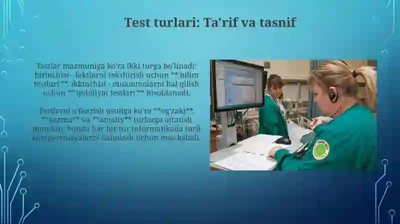 Informatika va axborot texnologiyalari fanio‘qitishda test turlari 3