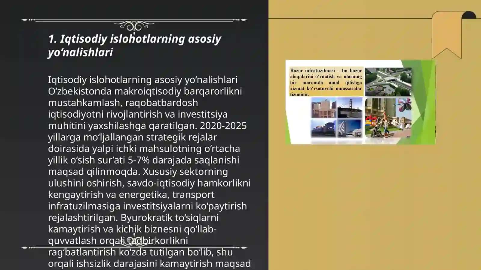 Iqtisodiy islohotlar, xususiy mulkchiliklarning shakllanishi. Ozbekistonda bozor munosabatlarining rivojlanishi 3
