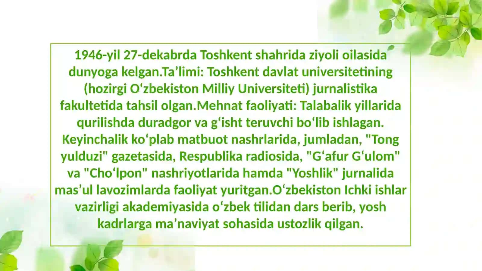 Tohir Malikning hayoti va ijodiy yo'li 3