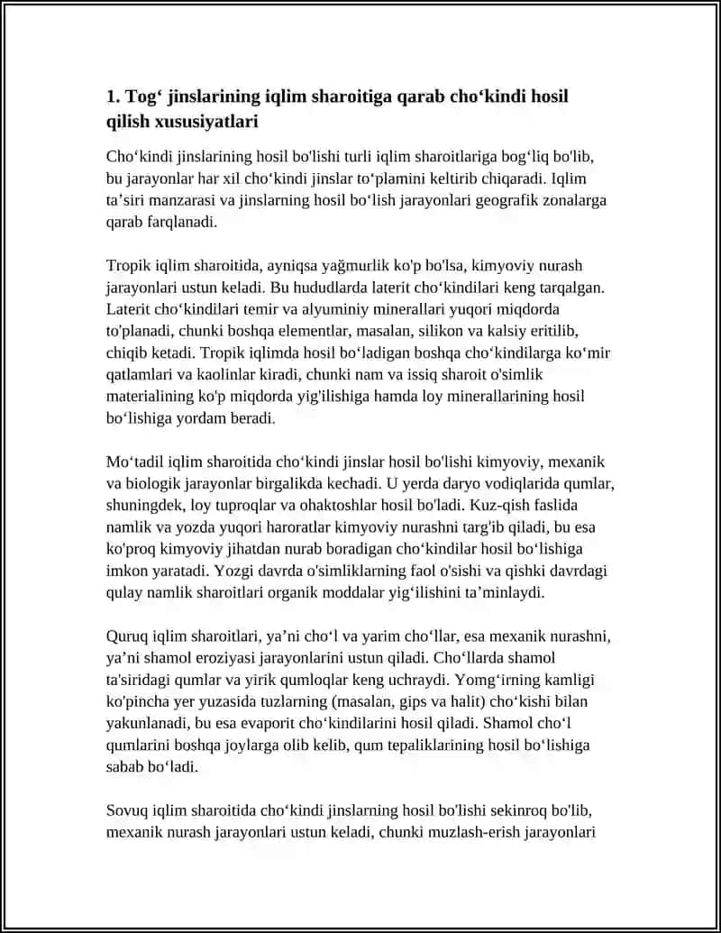 HAR HIL IQLIM SHAROITIDA CHÒKINDI HOSIL BÒLISHI ÒZIGA XOS TOĜ JINSLARI TÒPLAMI 3