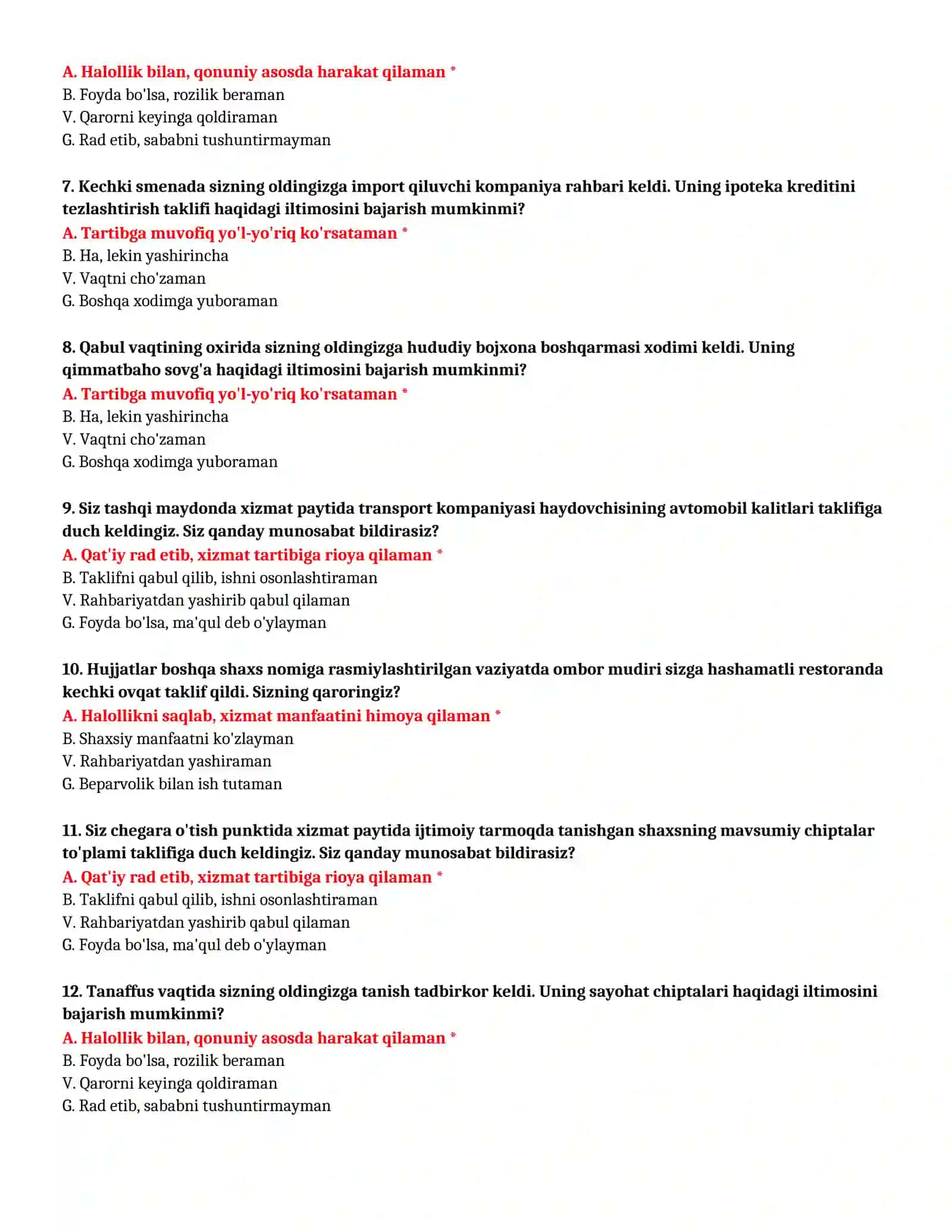 TEST SAVOLLARI (№ 31) 3