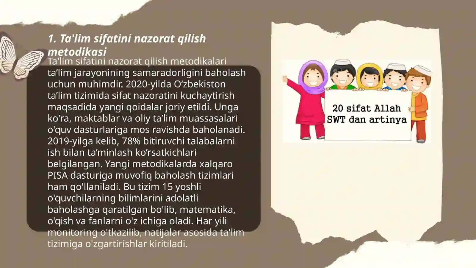 Ta'lim sifatini nazorat qilish va uning turlari. Zamonaviy dars tipologiyasi va unga qo'yiladigan talablar 3