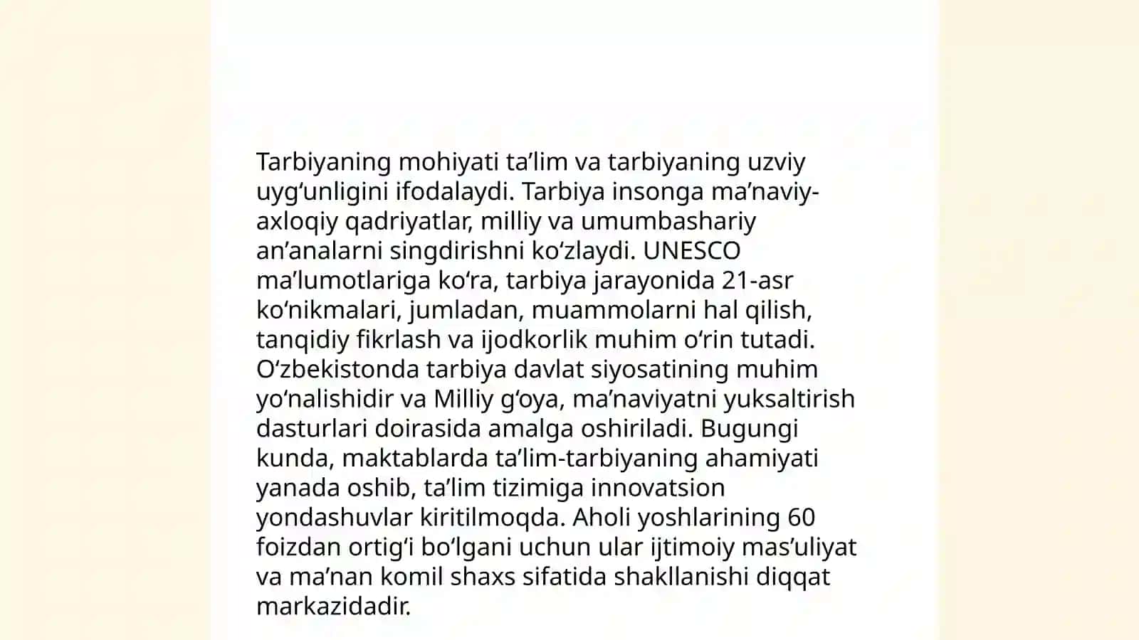 Tarbiya jarayoning mohiyati, mazmuni, tarbiya tamoyillari va metodlari 3