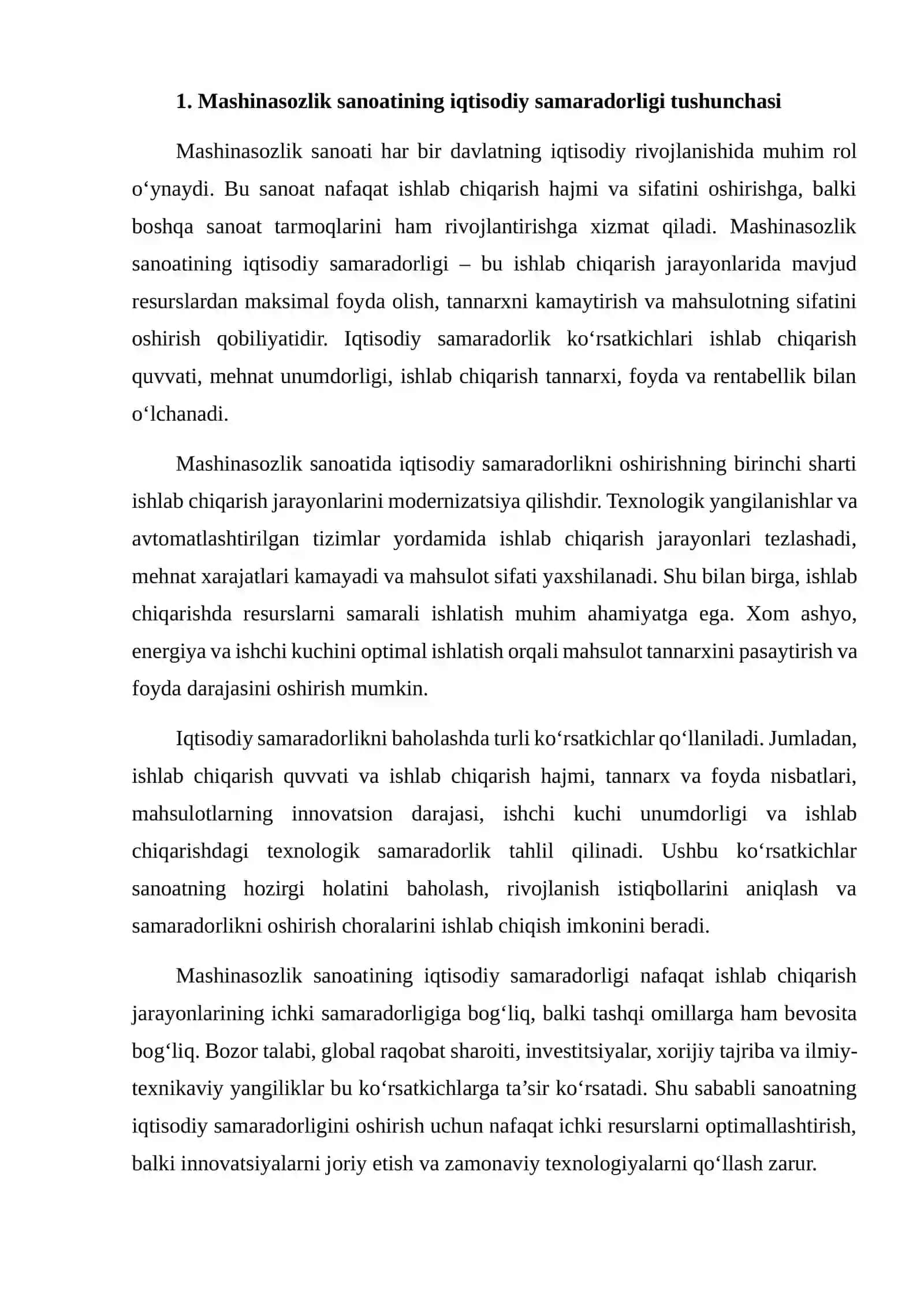 MASHINASOZLIK SANOATINING IQTISODIY SAMARADORLIGINI OSHIRISH 3