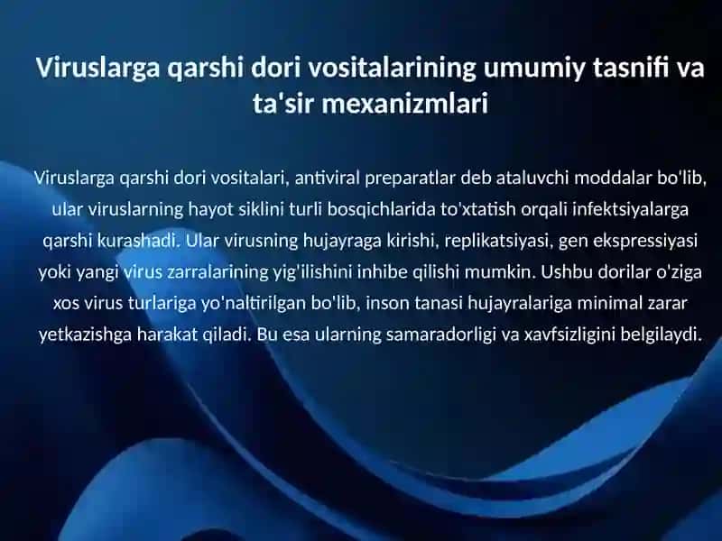 Viruslarga qarshi dori vositalarining klinik farmakologiyasi 3