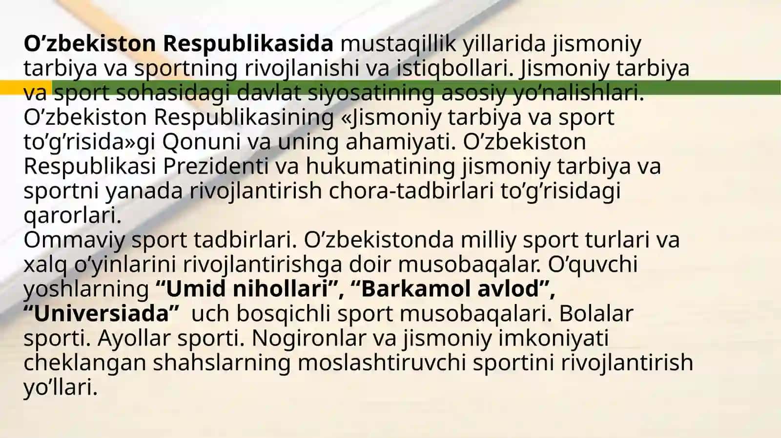 O'zbekiston respublikasi mustaqillik davrida sport turlarining rivojlanishi 3