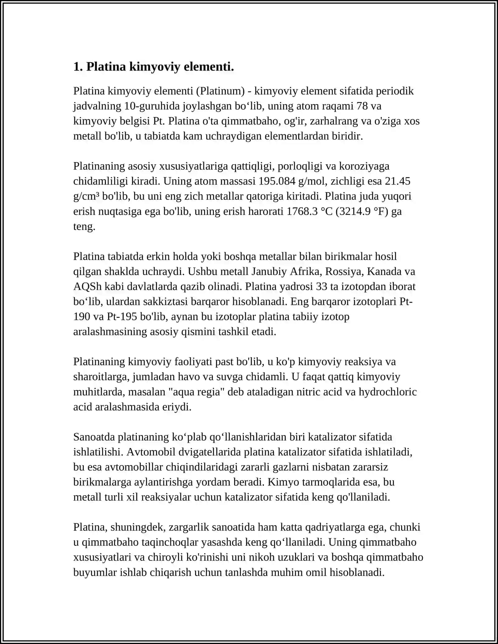PLATINA GURUHCHASI ELЕMЕNTLARI VA ULARNING XOSSALARI 3