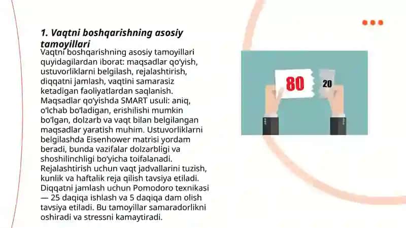 Vaqtni rejalashtirishdagi samarali usullari 3