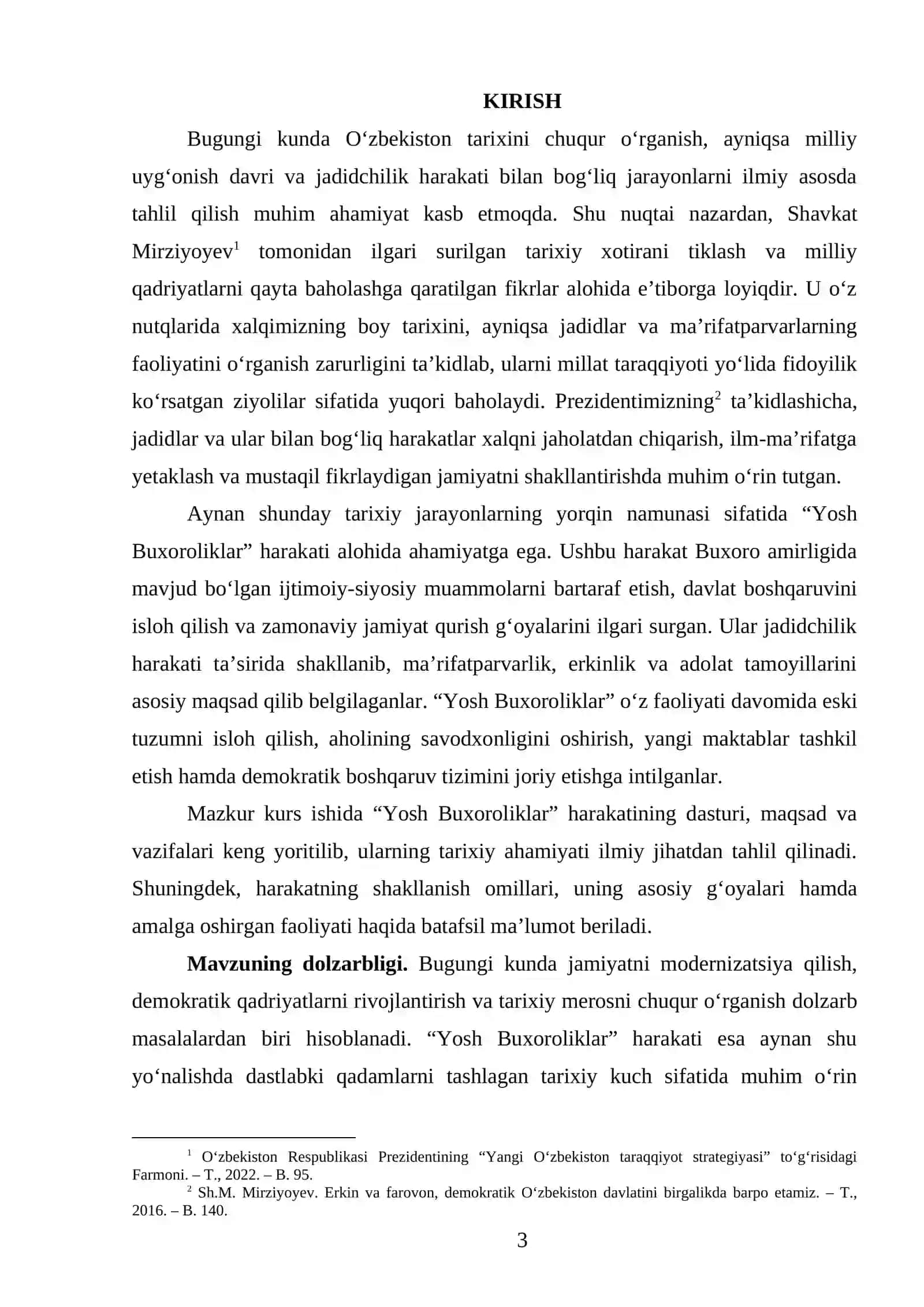 “Yosh Buxoroliklar” harakatining dasturi, maqsad va vazifalari. 3