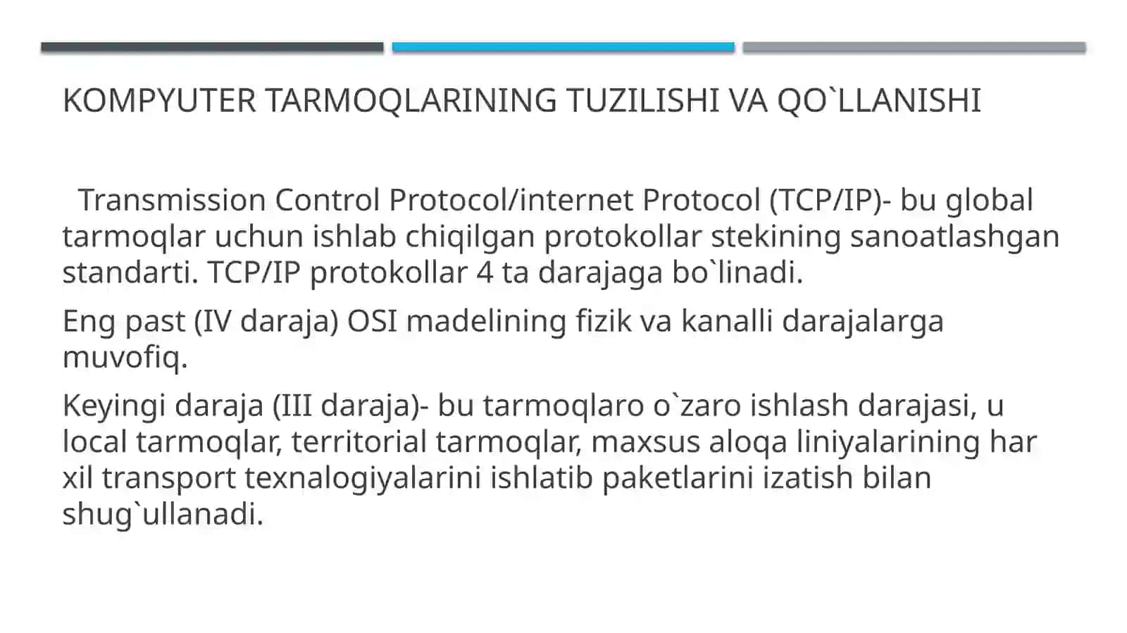 YANGI TARMOQ TEXNALOGIYALARIGA O`TISHNING ZARURIY SHARTLARI. SDN VA NDN TEXNALOGIYALARINING TAMOYILLARI 3