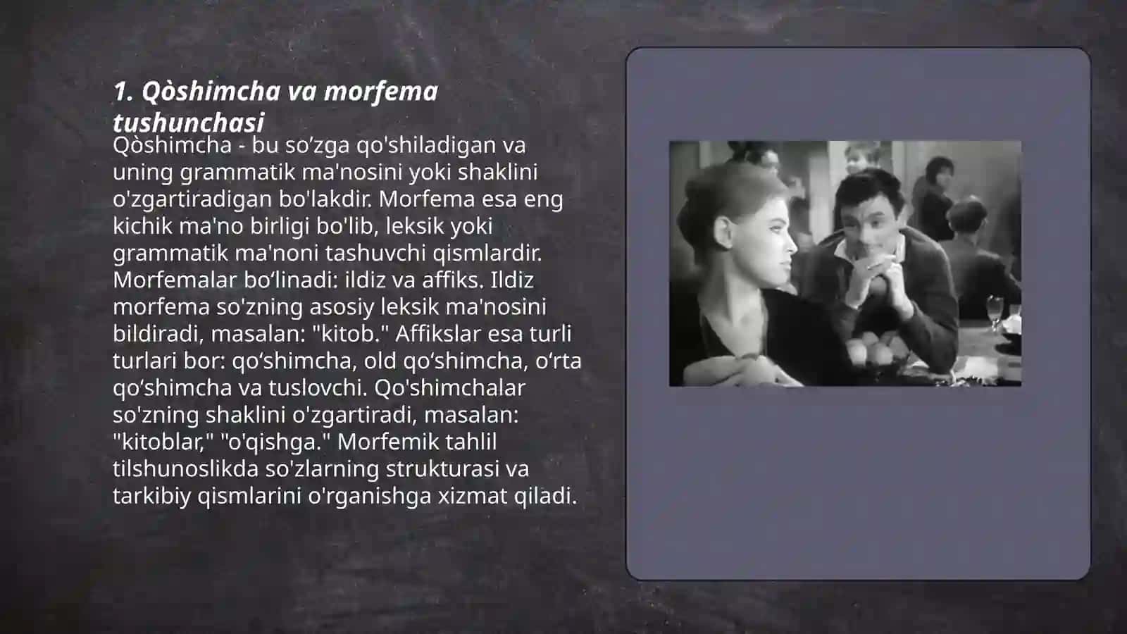 Qòshimcha va morfema.Qòshimchalarning ma'no vazifasiga kòra turlari 3