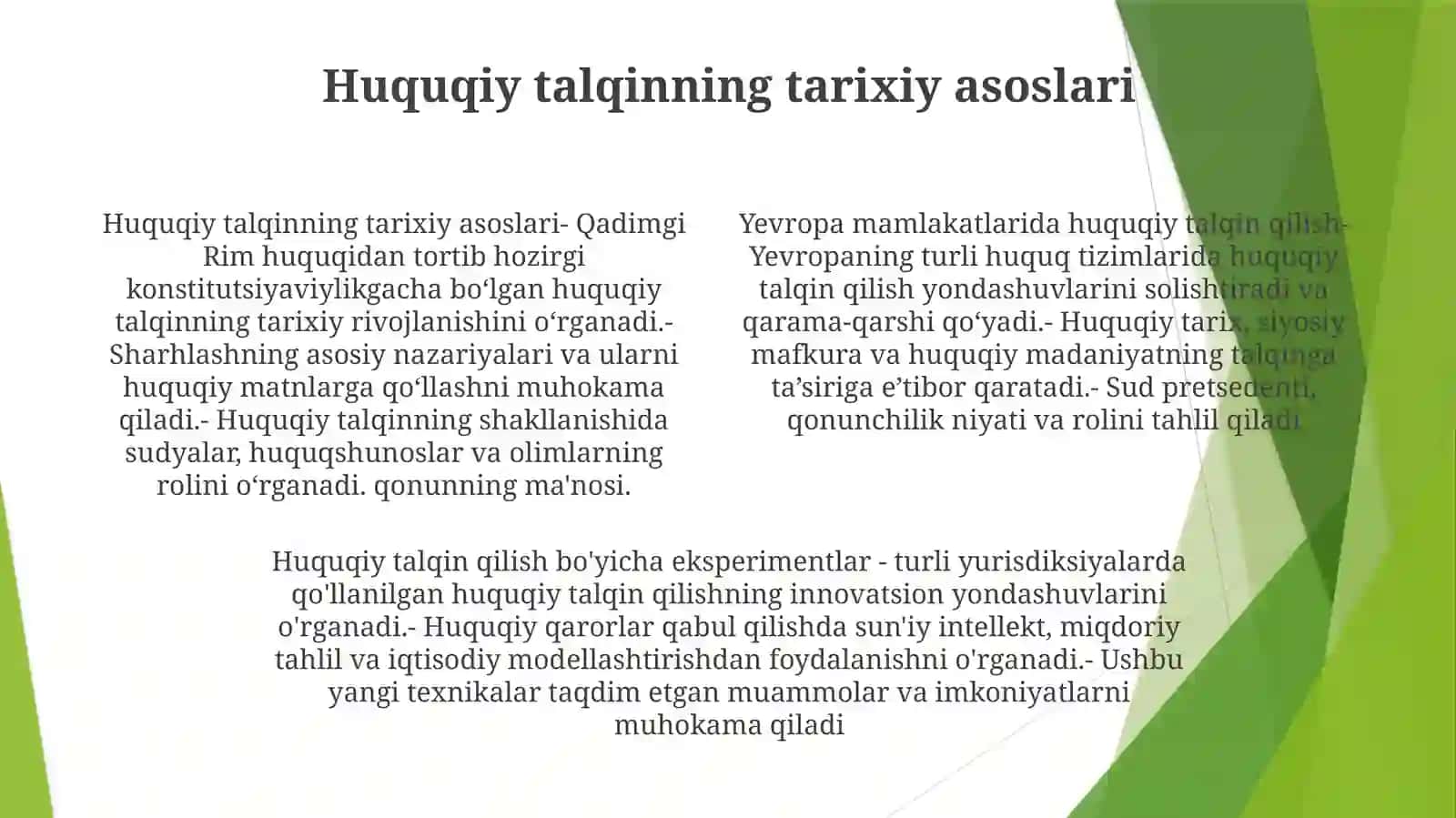 Yevropa Mamlalatlarida Huqu Normalarini SharhlashBóyichaTajribalar 3