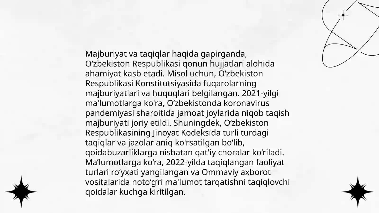 Majburiyat va taqiqlar 3