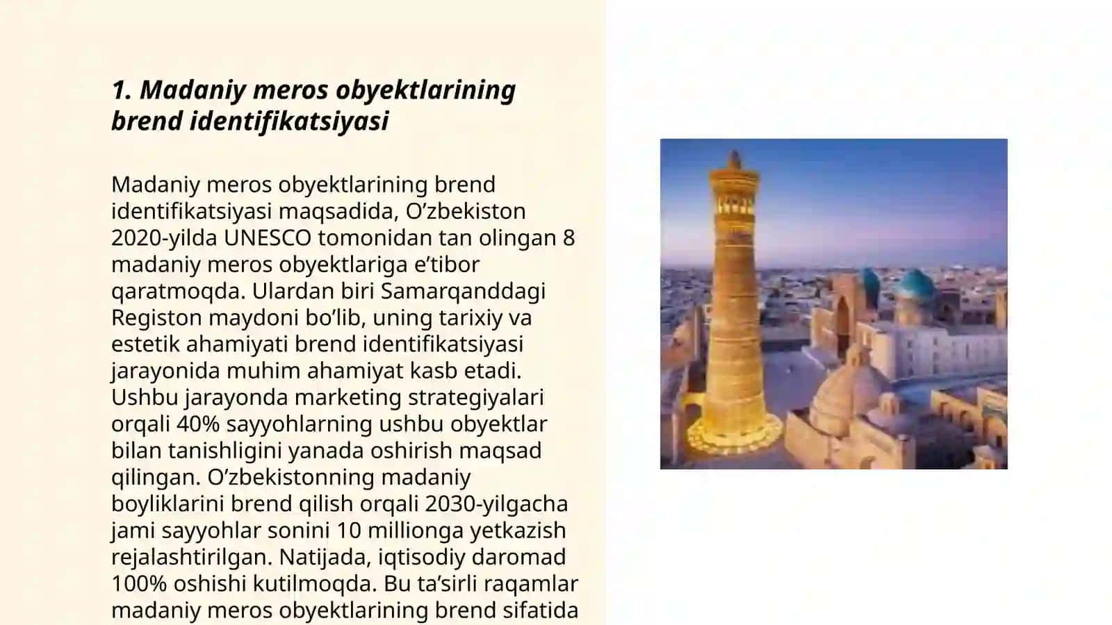 Madaniy meros obyektlarini brendlash va turizmga jalb qilish 3