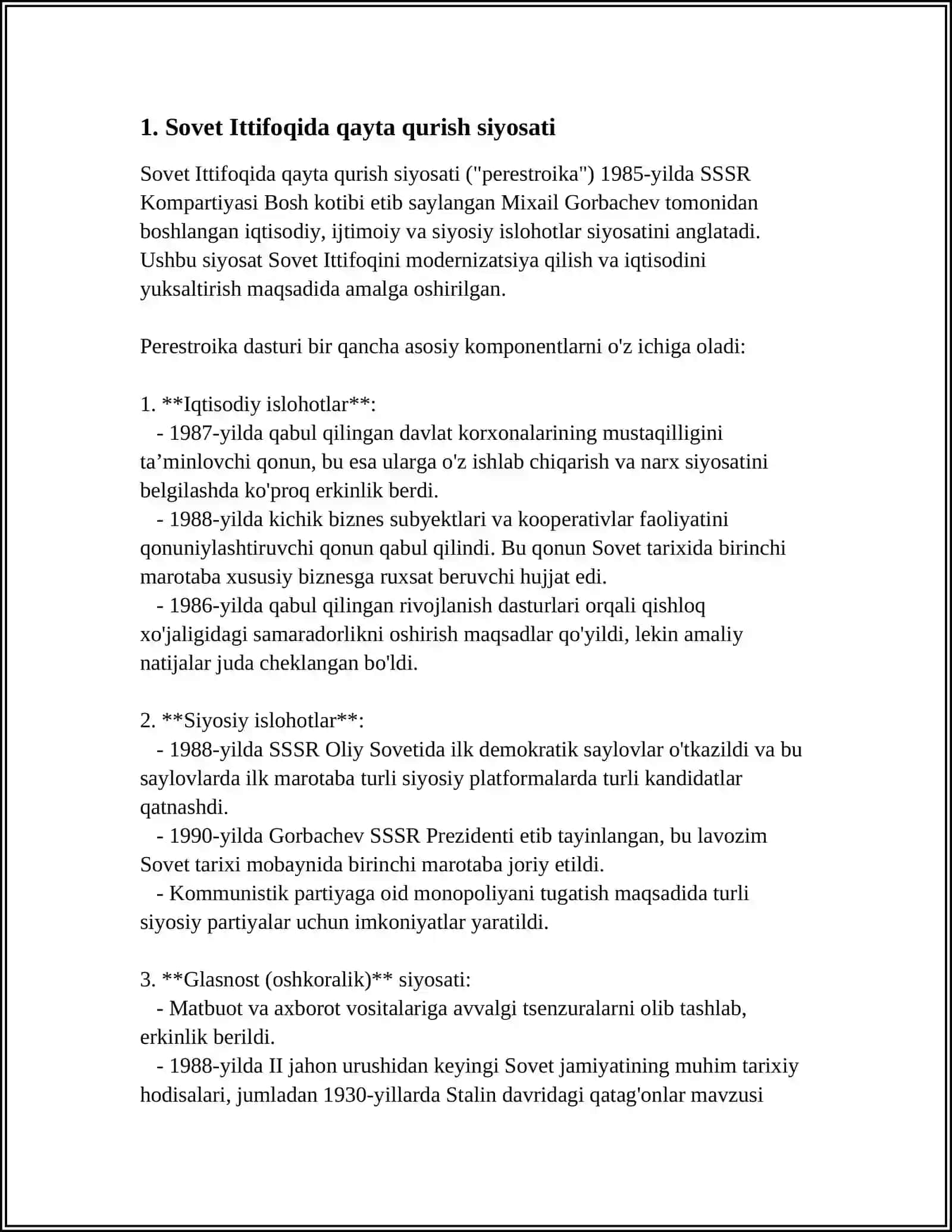 Qayta qurish yillarida O'zbekistondagi ijtimoiy-ssiyosiy vaziyat 3