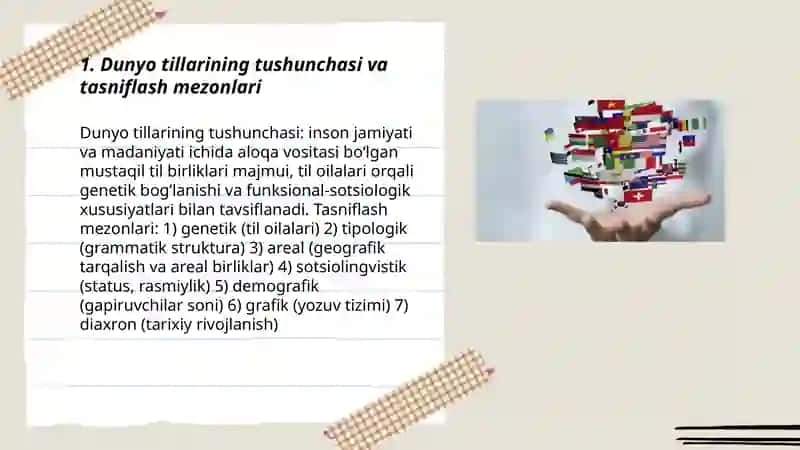 Dunyo tillari va ularning tasnifi 3