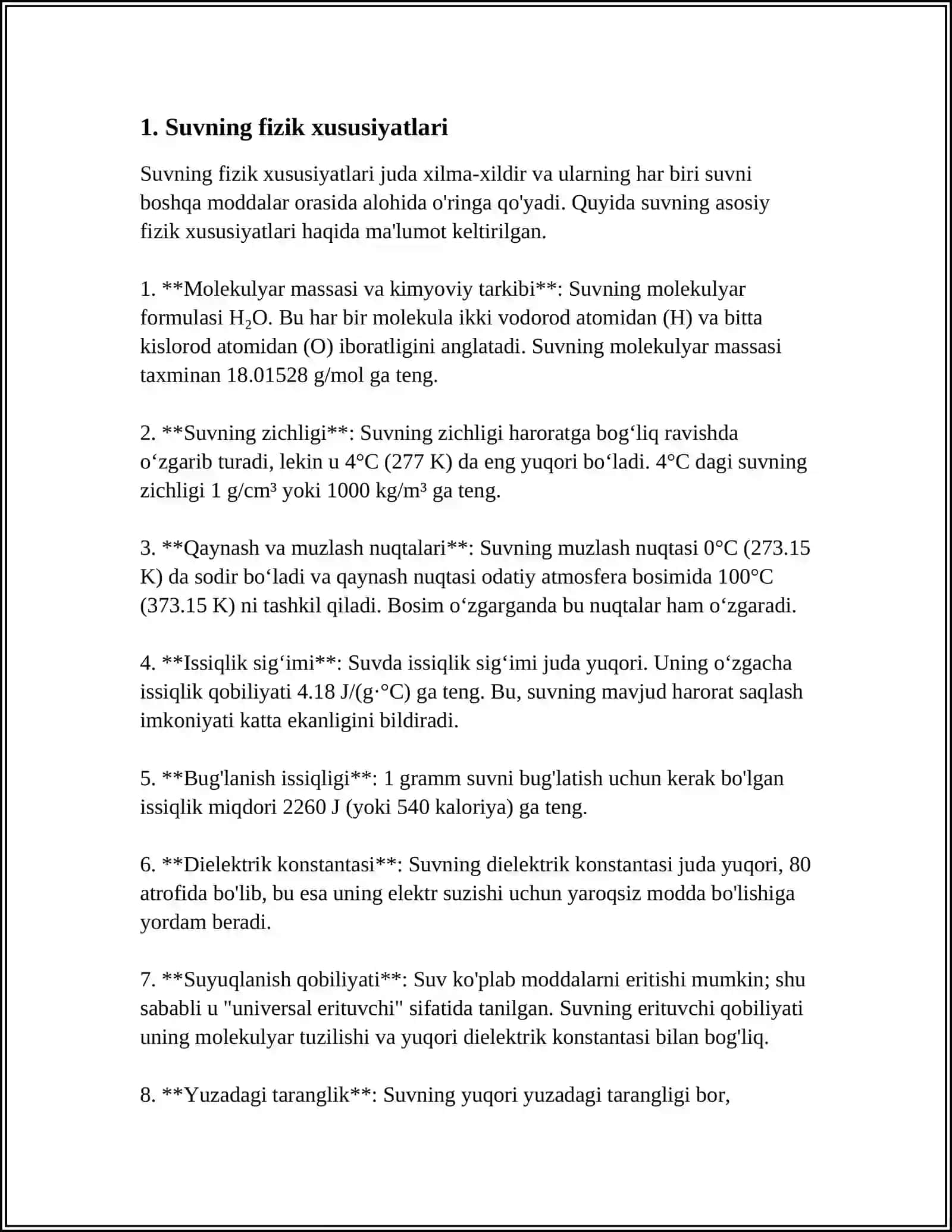 MUSTAQIL ISH Mavzu: OQQ QOʻLLANILGAN SHAROITDA SUV TAMINOTINI SANITAR NAZORATIDAN OʻTKAZISH 3