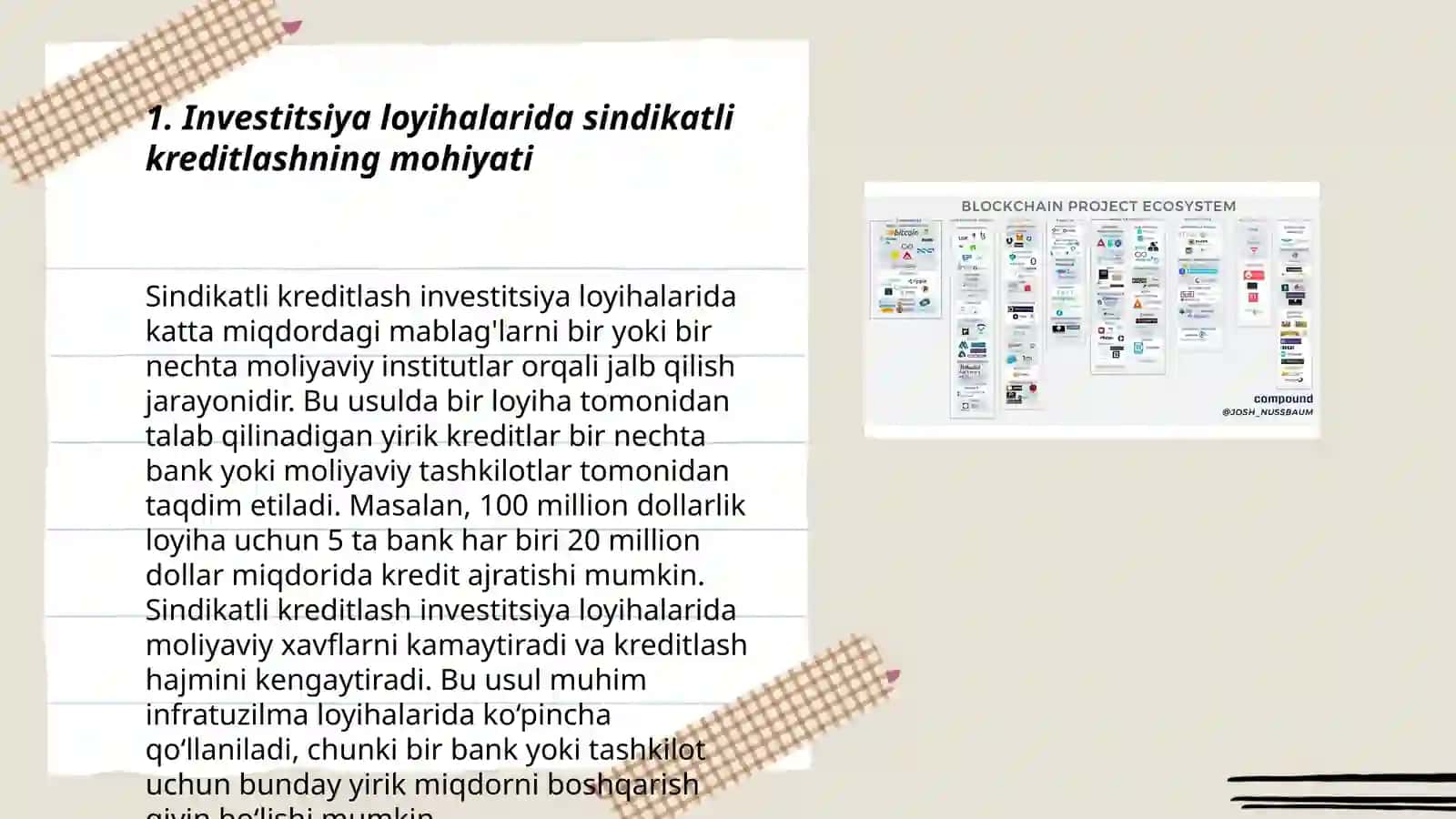 INVESTITSIYA LOYIHALARINI SINDIKATLI KREDITLASHNING OʻZIGA XOS XUSUSIYATLARI 3
