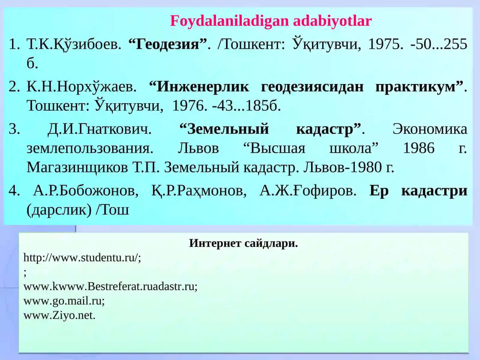 геодезик асосларни яратишусуллари 3