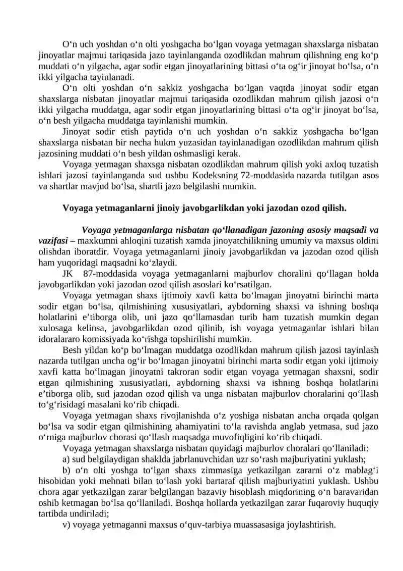 Voyaga yetmaganlar jinoiy javobgarligi 3