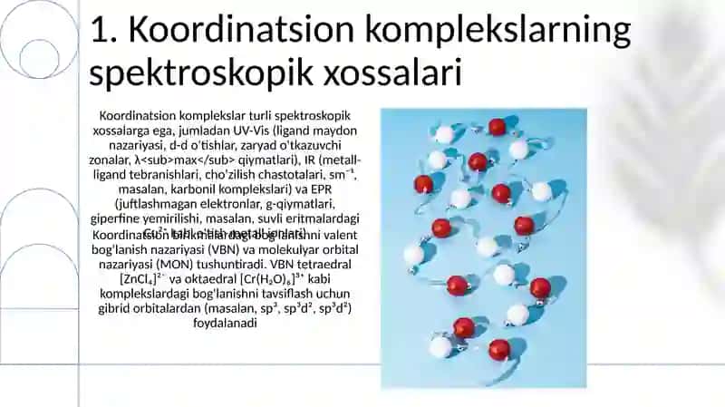 Koordinatsion biriklamar kimyosi 3