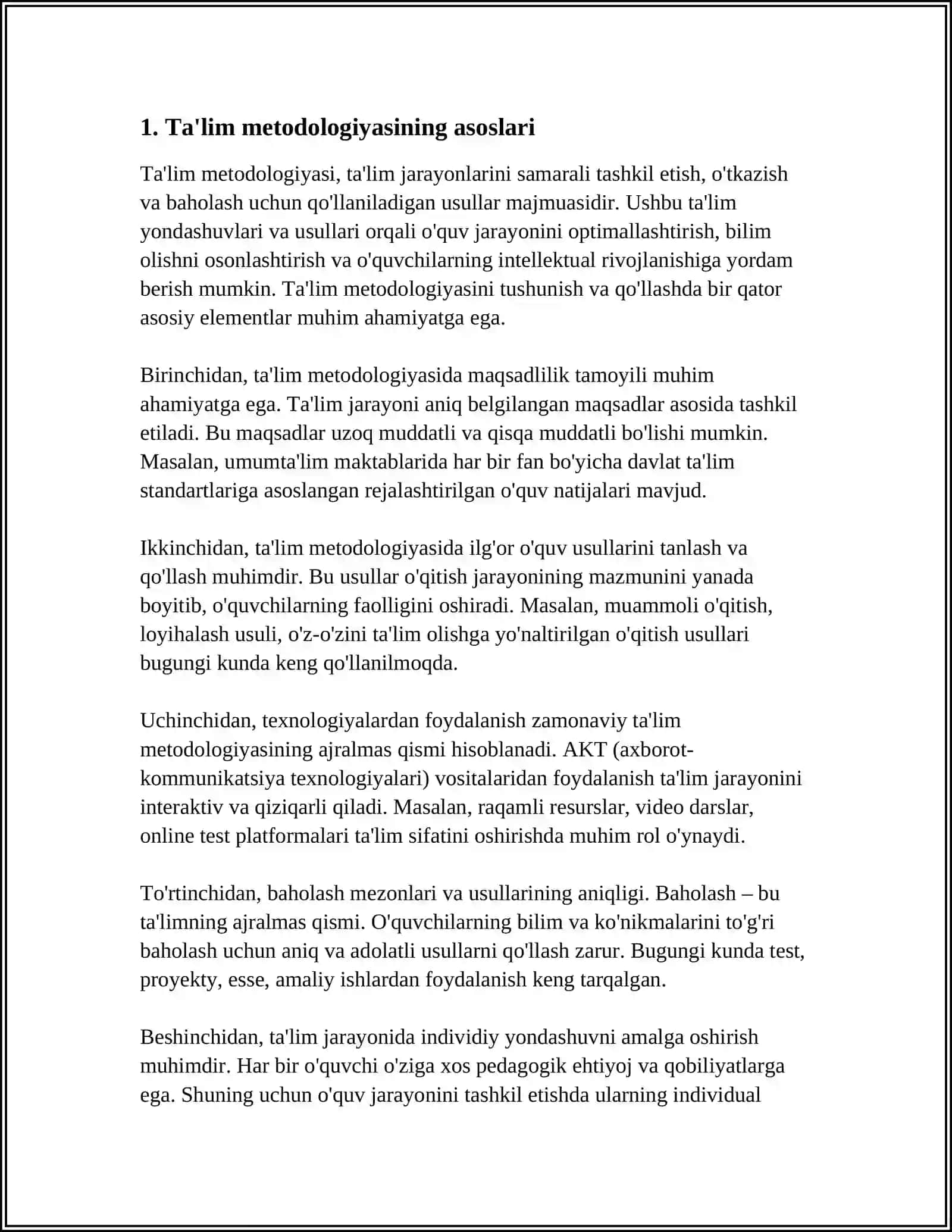 PEDAGOGIK QONUNIYATLAR METODOLOGIYASI 3