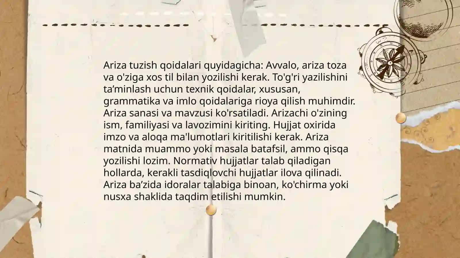 Ariza tuzish qoidalari 3