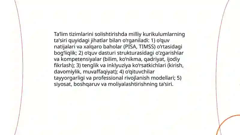 Komparativistik pedagogik tadqiqotlarning dolzarb yo‘nalishlari 3