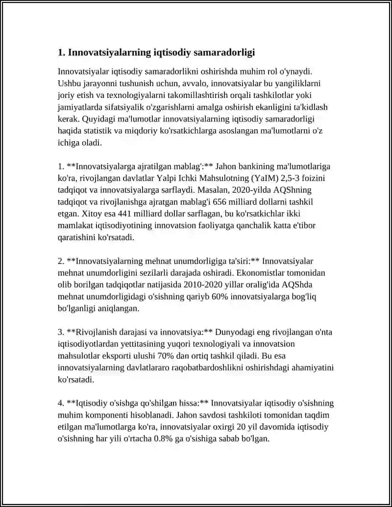 INNOVATSIYALARNING IQTISODIY AHAMIYATI 3