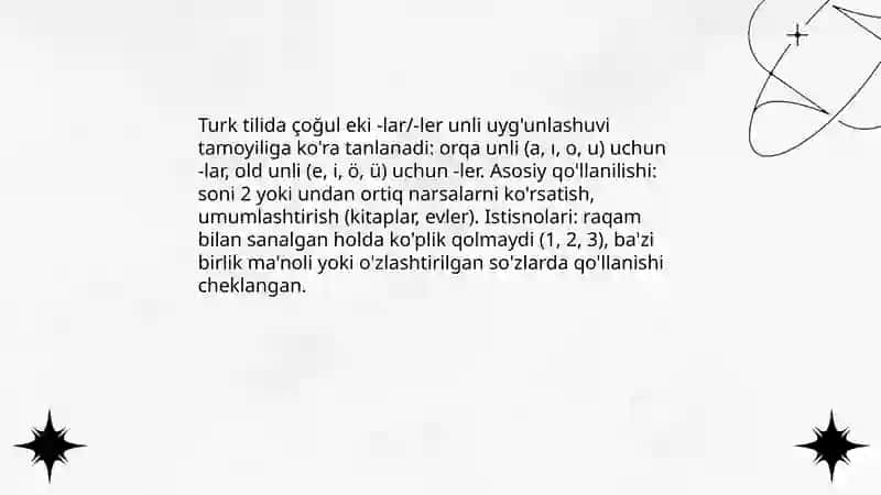 Turk tilida çoğul eki ve soʻroq yuklamasi 3