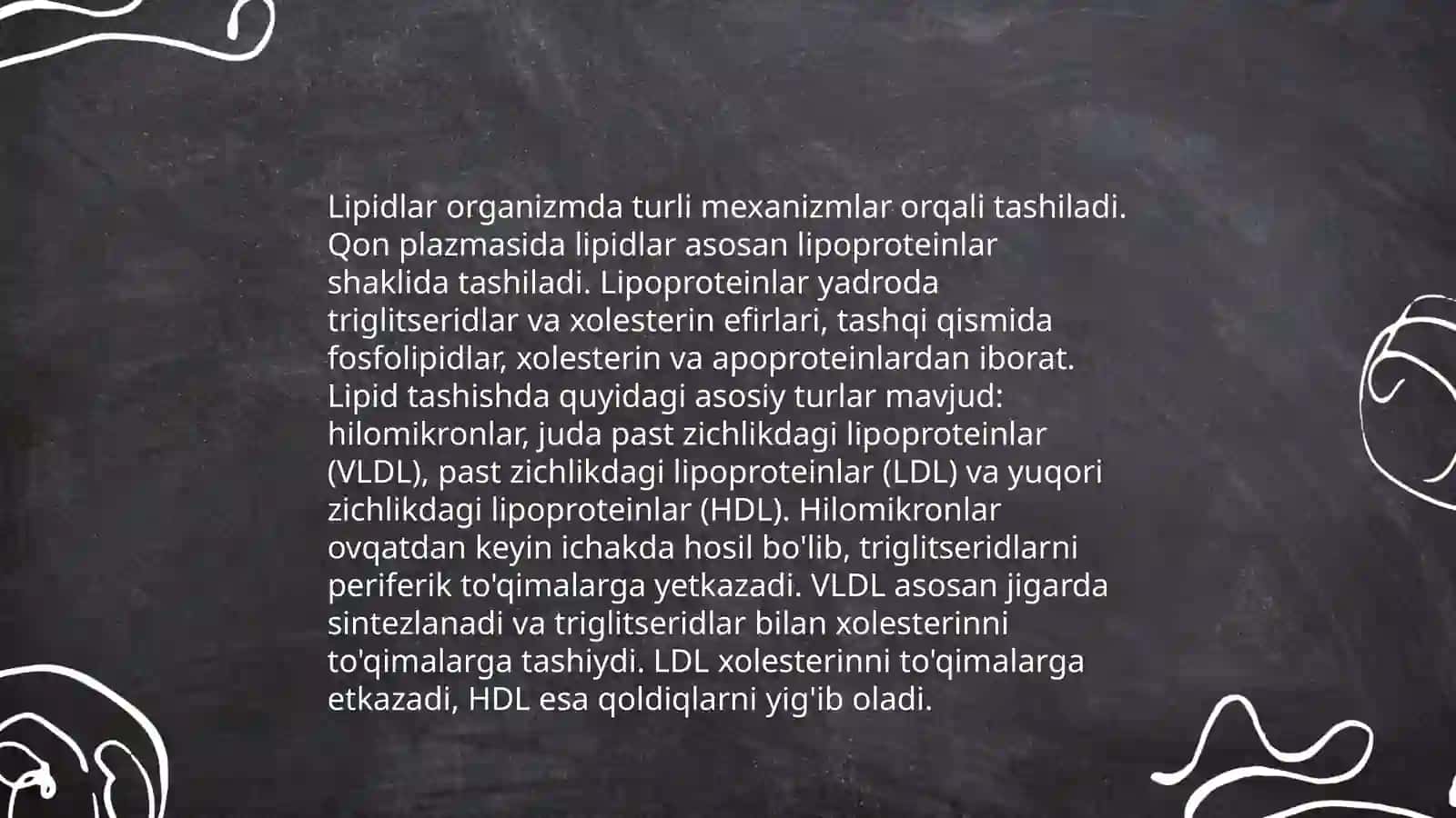 Qonda lipidlarni tashilish shakllari. Qon zardobida lipidlar fraktsiyalarini aniqlash usullari 3