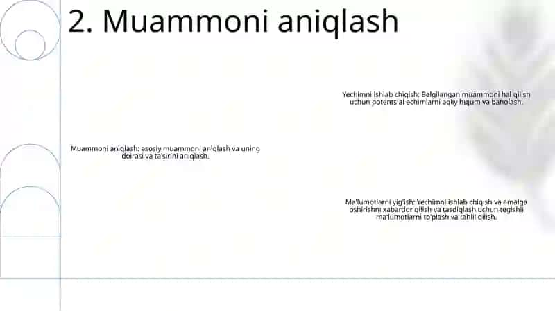 GʻOya Muammo Yechim Hulosa Va MaʼLumotlar ToʻGʻRisida MaʼLumot 3
