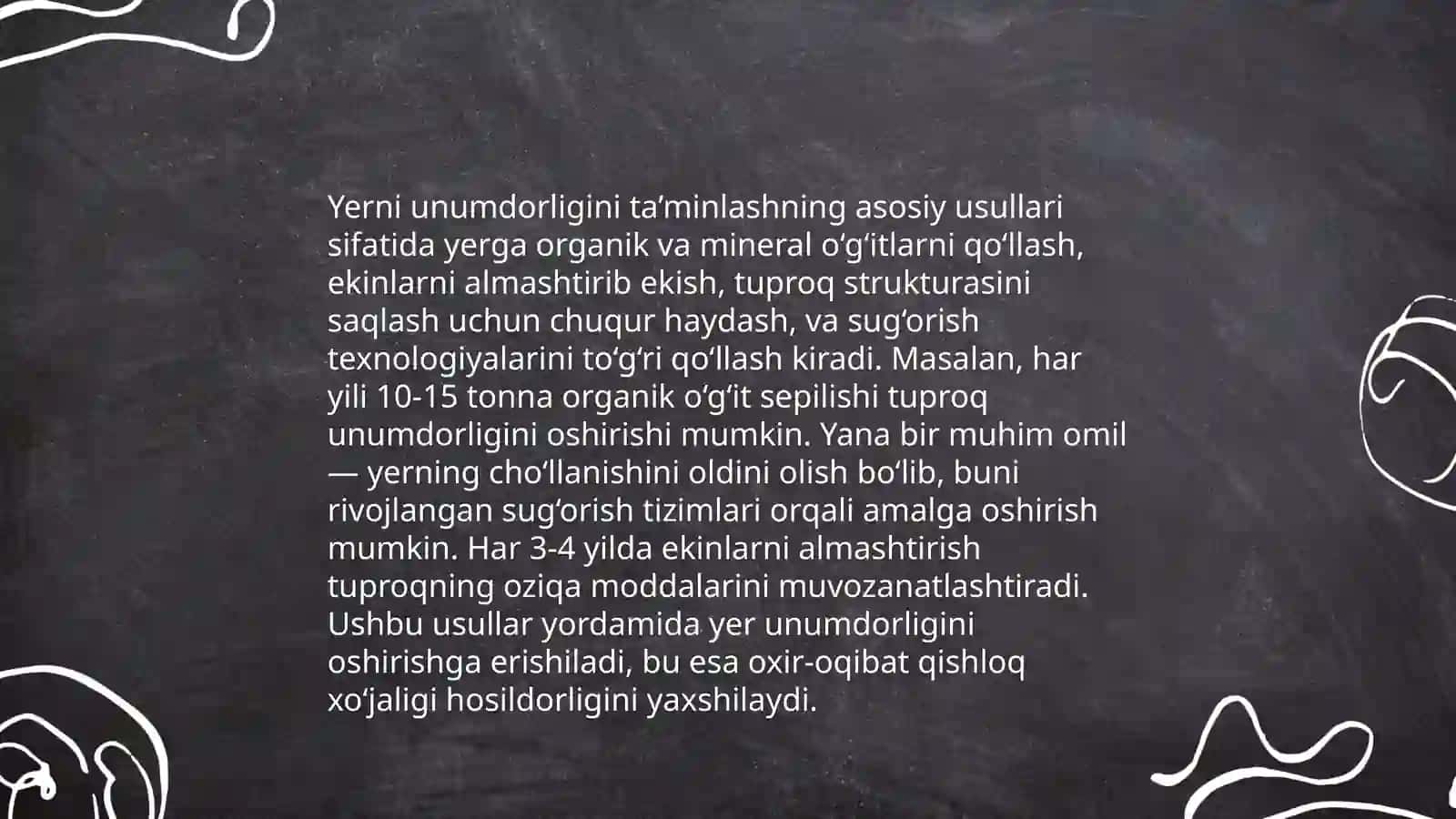 Yerni unumdorligini ta'minlash usullari 3