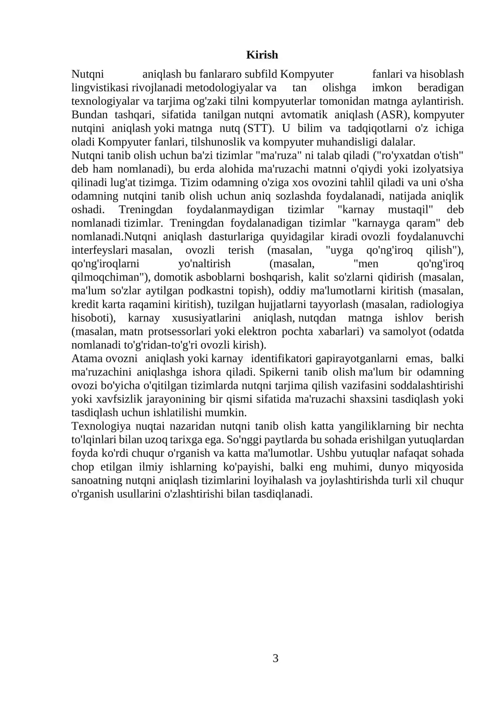 Nutq signallarni tanib olish masalalarida neyron tarmoq modellari va algoritmlari 3