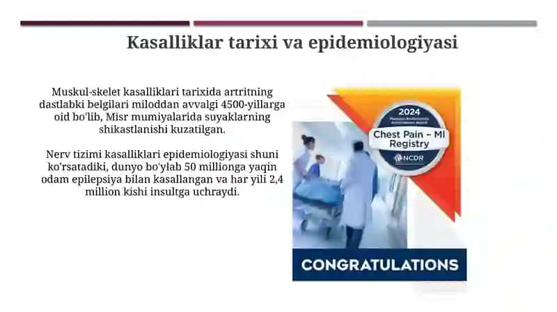 Tayanch-harakat va asab tizimi kasalliklari bilan ogʻrigan bemorlarni parvarish qilish va kuzatish 3