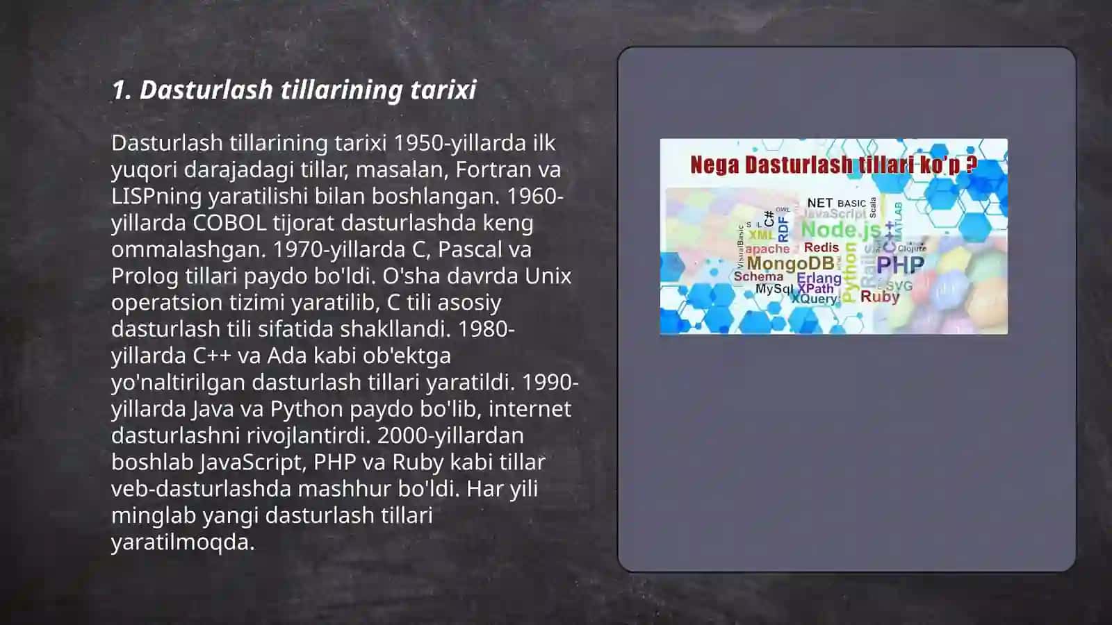 Dasturlash tillari va ularning imkoniyatlari 3